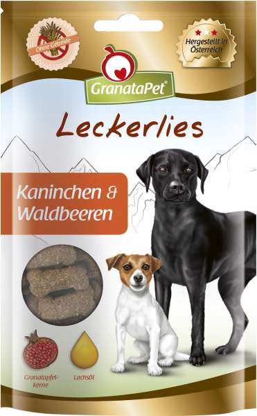 GranataPet Leckerlies | Kaninchen &amp; Waldbeeren | 60g Hundesnack