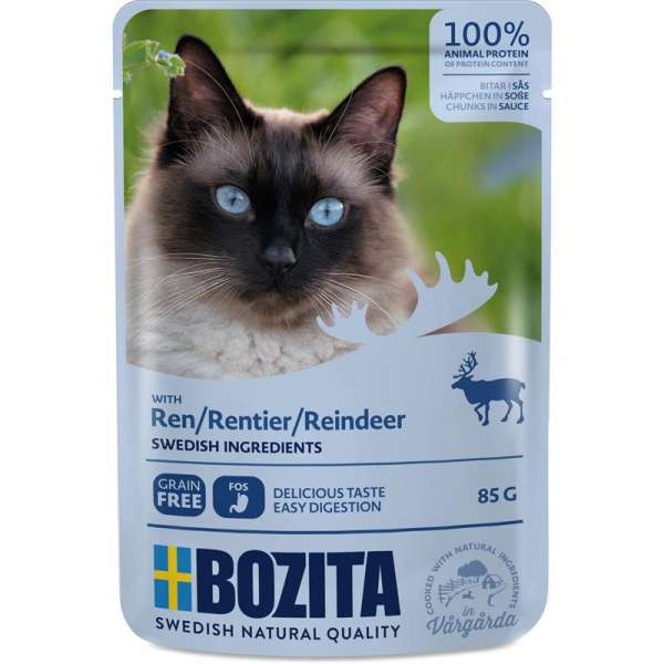 Bozita Cat | Häppchen in Soße mit Rentier | 6x 85g Pouch