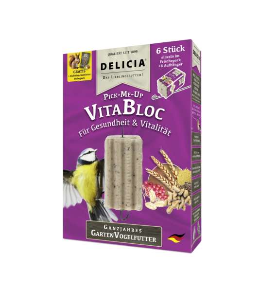 Delicia Extrudierte Getreidemischung VitaBloc | 6 Stck | Vogelfutter