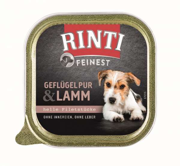 Rinti Feinest | mit Geflügel Pur &amp; Lamm | 11x150g Hundefutter