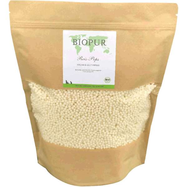 BIOPUR Reispops | Vegan &amp; Glutenfrei | 400g Ergänzungsfutter