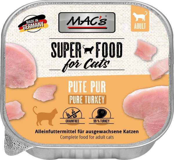 MACs Cat Super Food | mit Pute PUR | 6x 100gS Katzenfutter