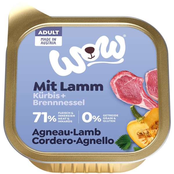 WOW ADULT | mit Lamm, Kürbis &amp; Brennnessel | 11x 150gS Hundefutter