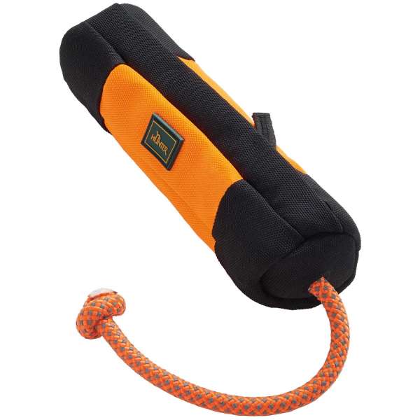 Hunter Trainer Snack Dummy mit Seil | Orange-Schwarz | 20 cm