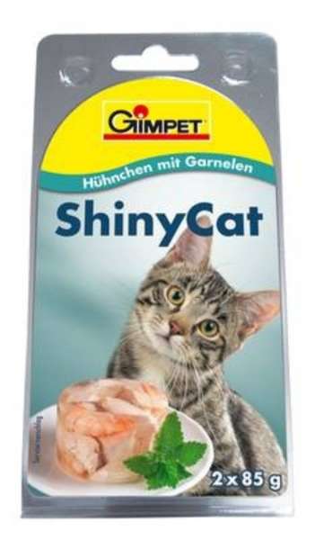 Gimpet-Shiny-Cat, mit Hühnchen &amp; Garnelen, 2x(2x85g)