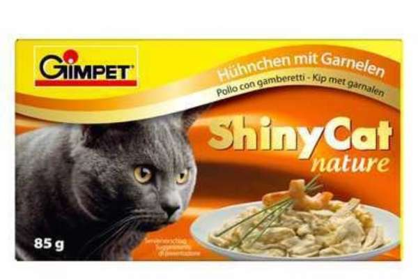 Gimpet-Shiny-Cat Nature, mit Hühnchen &amp; Garnelen, 6x85g
