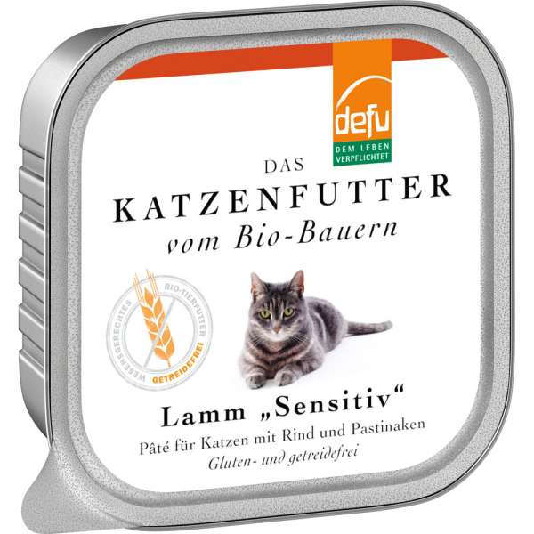 Defu Adult-Cat Paté | mit Lamm | 6x100g Gluten &amp; Getreidefreies Bio Katzenfutter