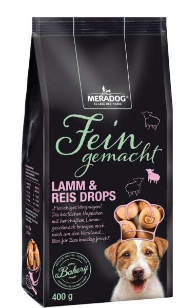 Mera Dog Fein gemacht | Lamm &amp; Reis Drops | 400g Hundesnack