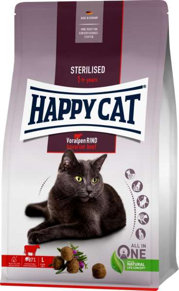 HappyCat Sterilised | mit Voralpen Rind | Katzenfutter