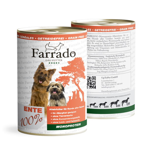 Farrado Ente PUR | 6x 400gD getreidefreies Hundefutter