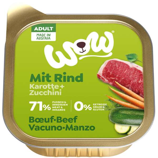 WOW ADULT | mit Rind, Karotte &amp; Zucchini | 11x 150gS Hundefutter