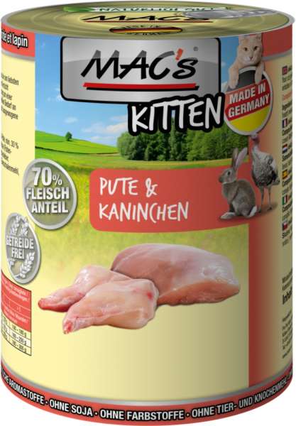 MACs Cat Kitten | mit Pute &amp; Kaninchen | Katzenfutter