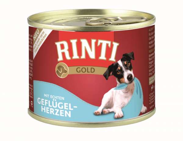 Rinti Gold | mit Geflügelherzen | 12x185g Hundefutter
